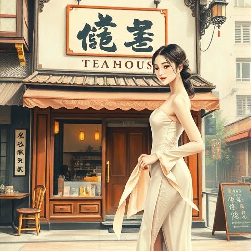 茶肆门面古色古香