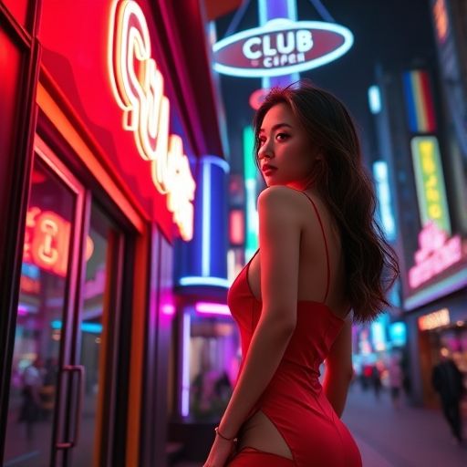 夜场会所入口夜景展示