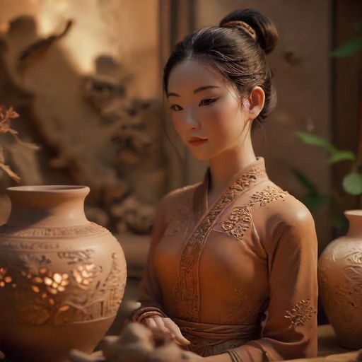 工作室内的陶艺DIY体验