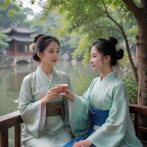 茶肆内的欢乐时刻