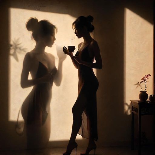 女子喝茶优雅瞬间