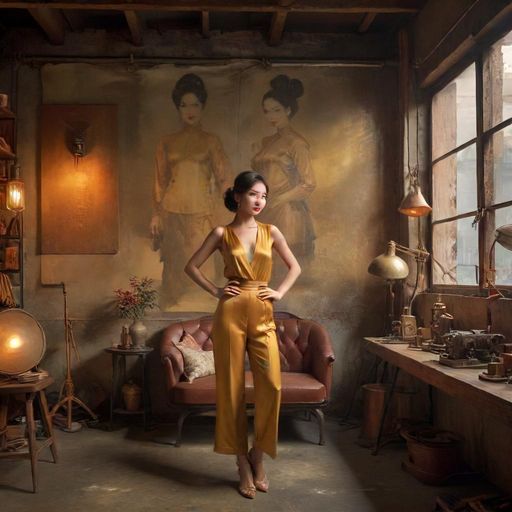 复古风格的工作室内部