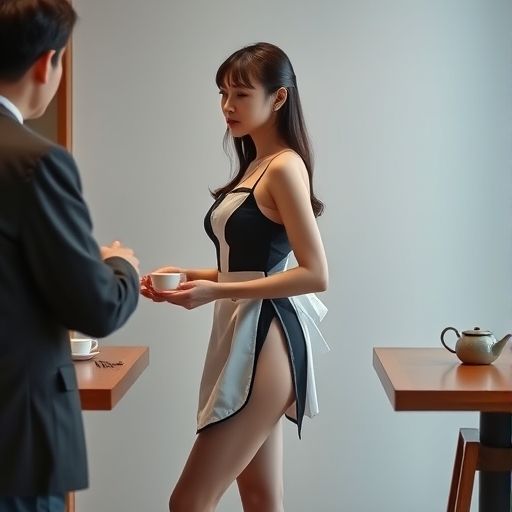 客户与茶艺师互动的温馨场景