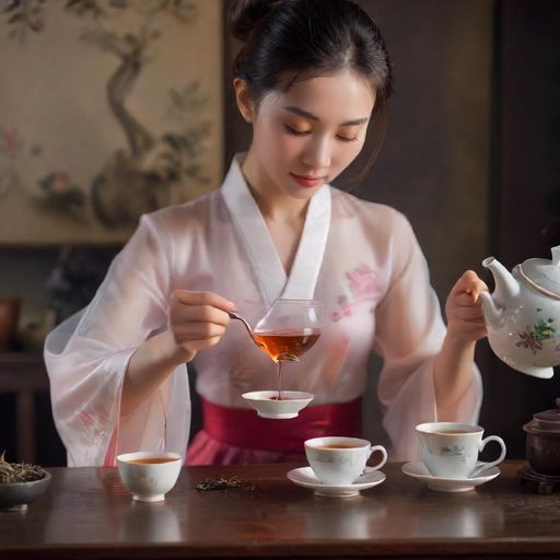 茶艺师优雅泡茶场景