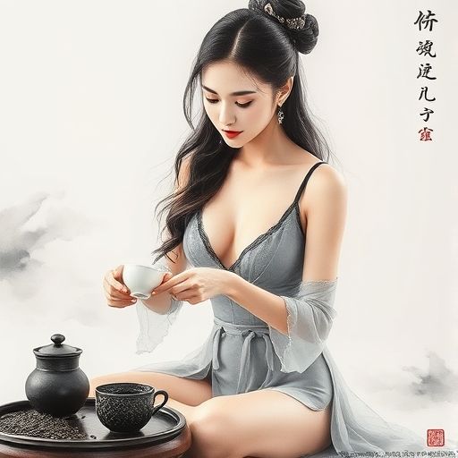 茶艺师熟练操作的瞬间
