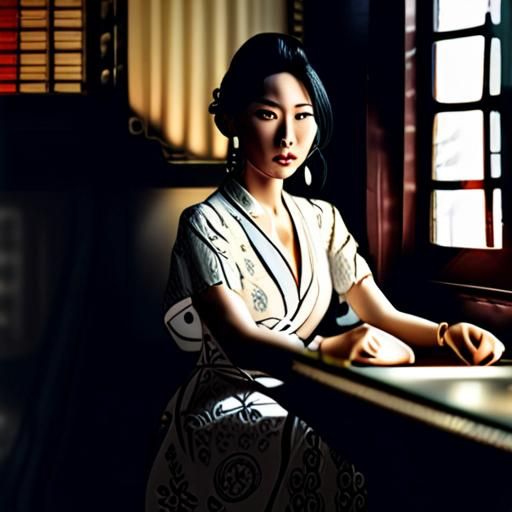 窗边茶桌的宁静氛围