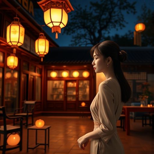 深圳龙华茶社夜景温馨氛围