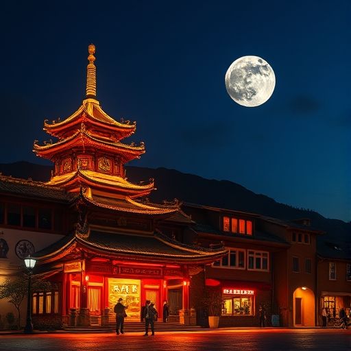 广州桑拿会所夜景外观展示