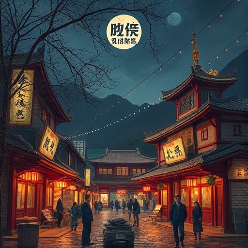 广州夜色下的城市天际线,灯火辉煌,充满神秘感。