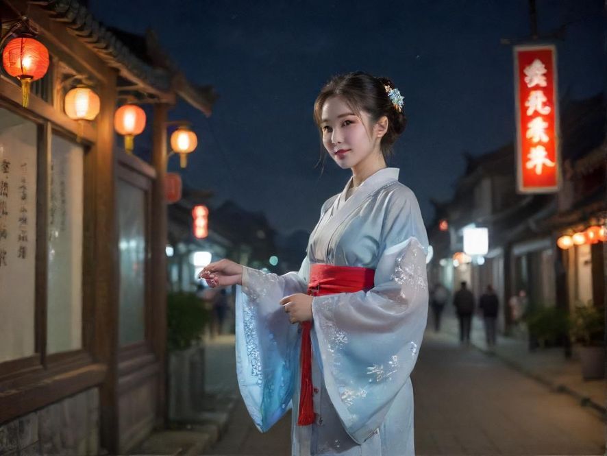 广州繁华都市的璀璨夜景