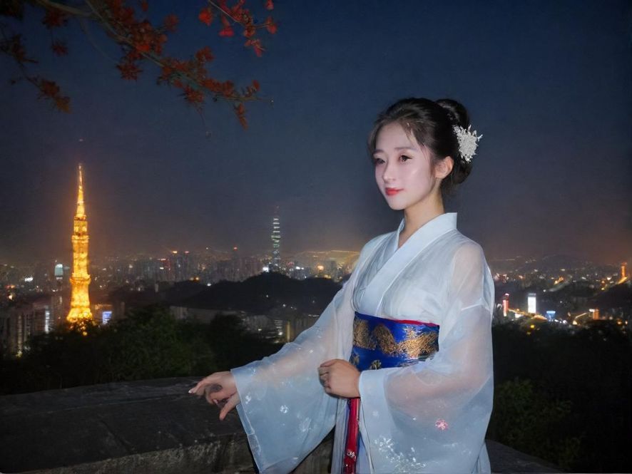 广州夜场入口霓虹灯光城市街景