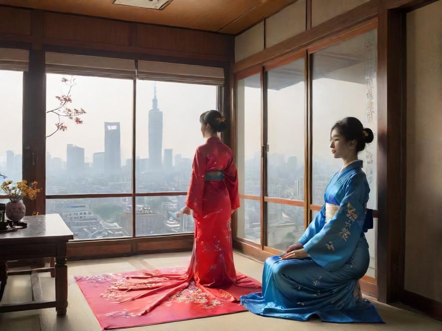 一间布置温馨、光线柔和的高档桑拿房内部全景