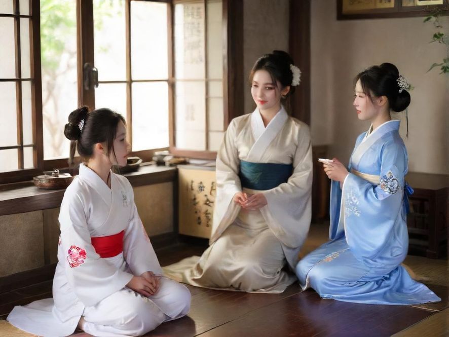 一间奢华茶室的内部,摆放着舒适的沙发,柔和的灯光洒落在现代中式风格的装饰上。