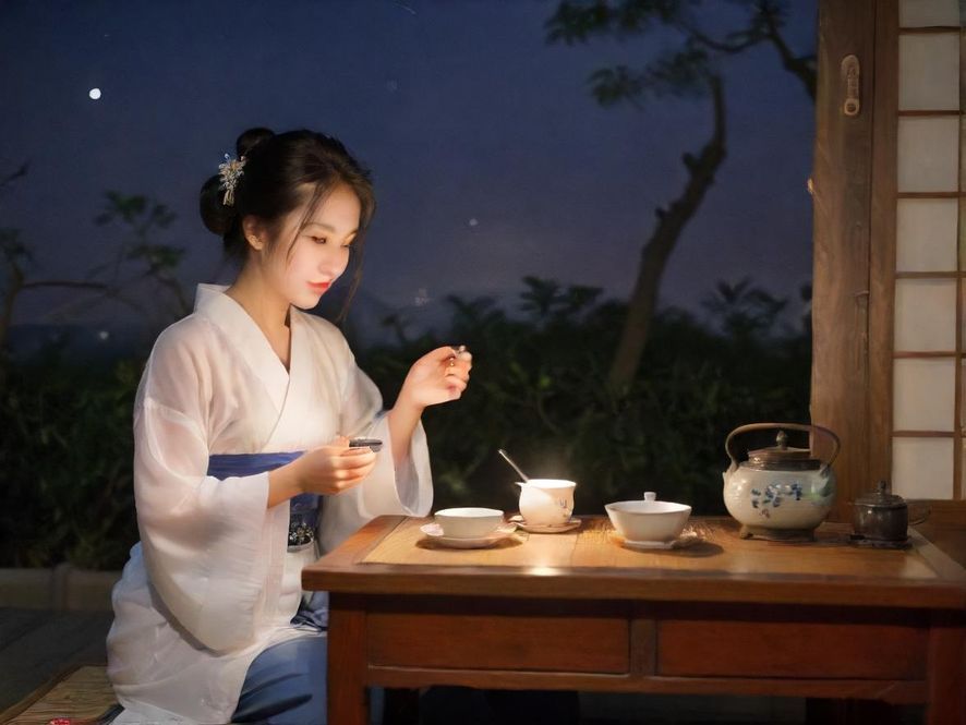 深圳宝安茶室夜晚氛围图