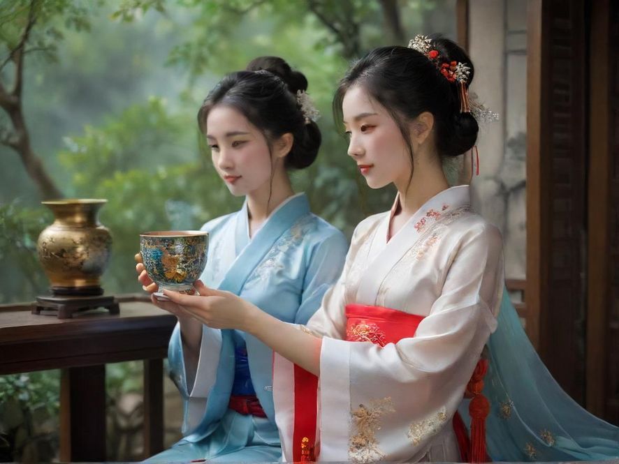 两个人在温馨环境里碰杯