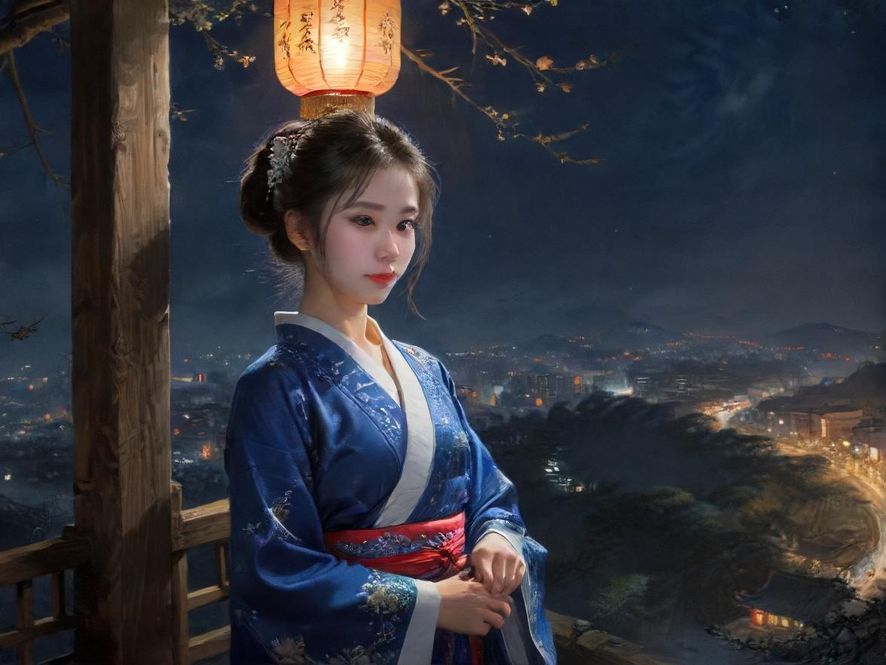 在夜晚的城市街头低头查看手机的人