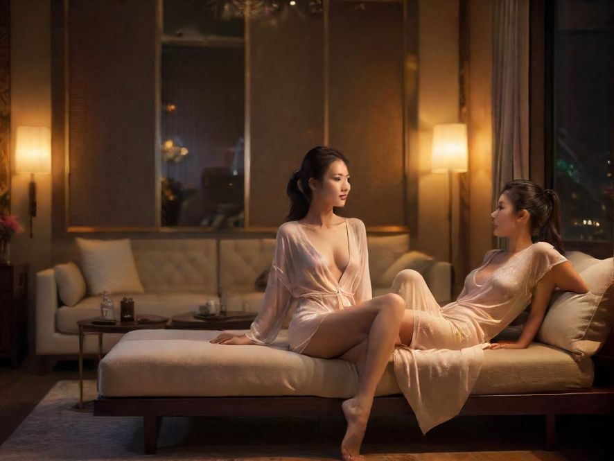 广州某休闲会所内部，柔和的灯光和舒适的布局，营造出放松的夜场氛围。