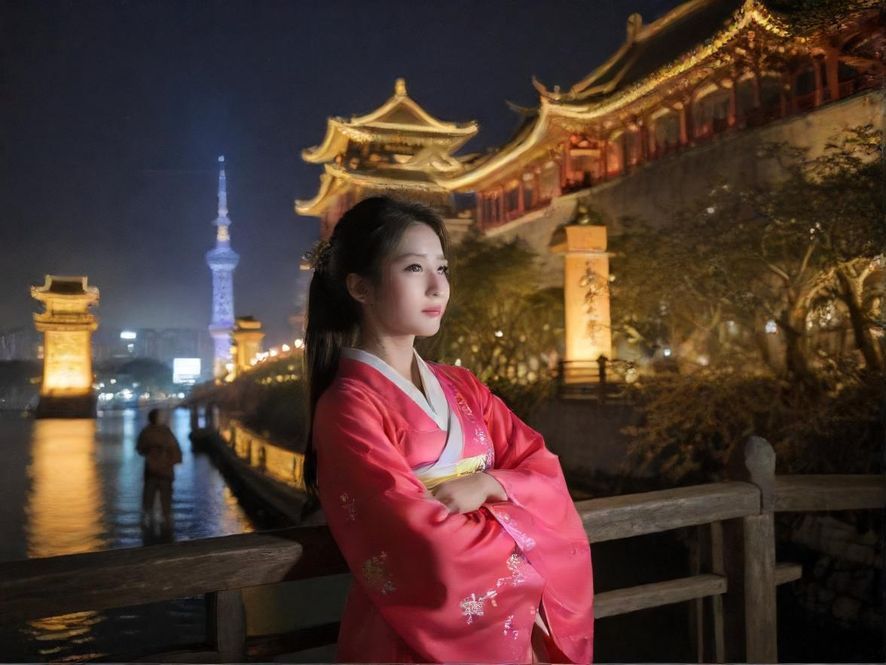 广州车陂一家休闲会所的夜景外观