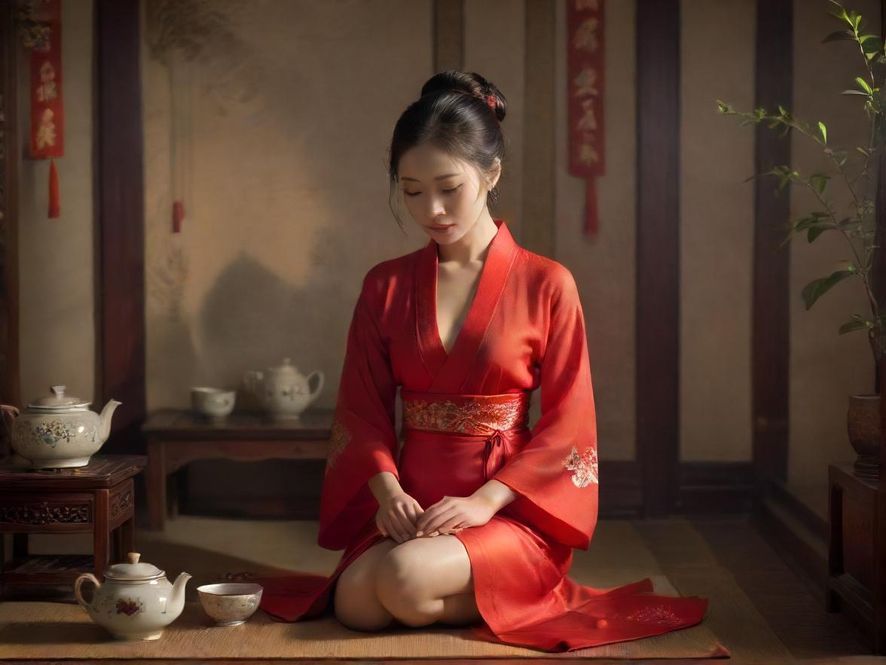 深圳茶艺师表演茶道场景