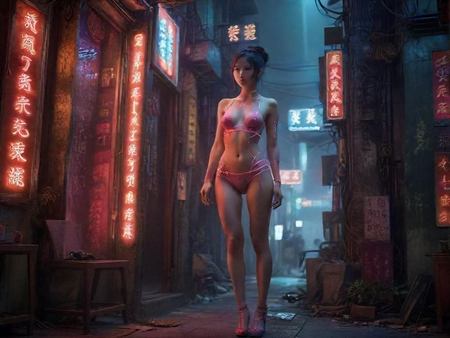 广州夜晚的霓虹灯下的休闲会所入口