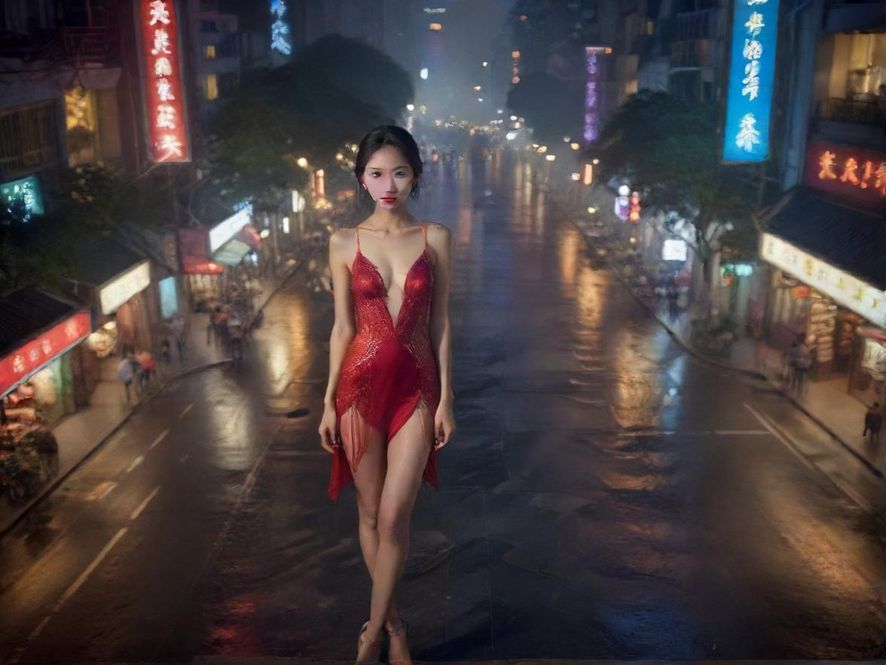 广州夜景，车流穿梭，灯火辉煌