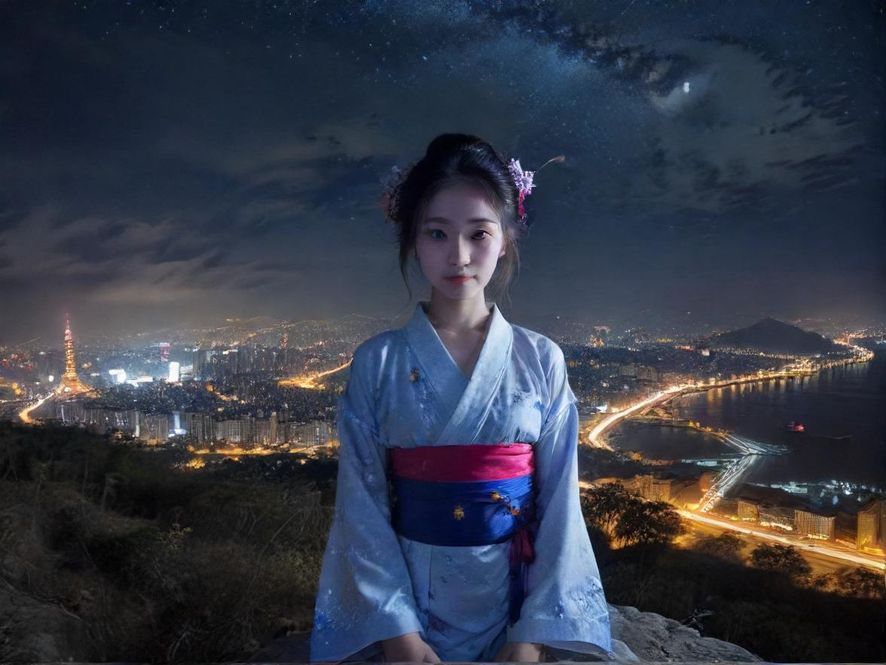 夜色中拿着手机搜索地图，寻找目的地