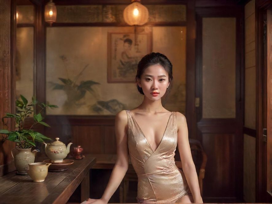 广州茶社的复古氛围