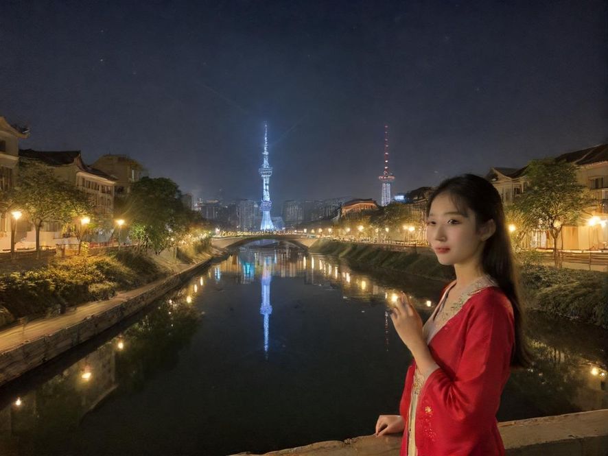 城市夜景下的娱乐场所灯光璀璨