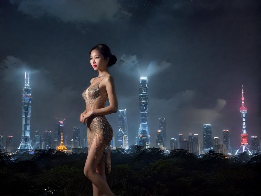 深圳璀璨的夜景都市风光