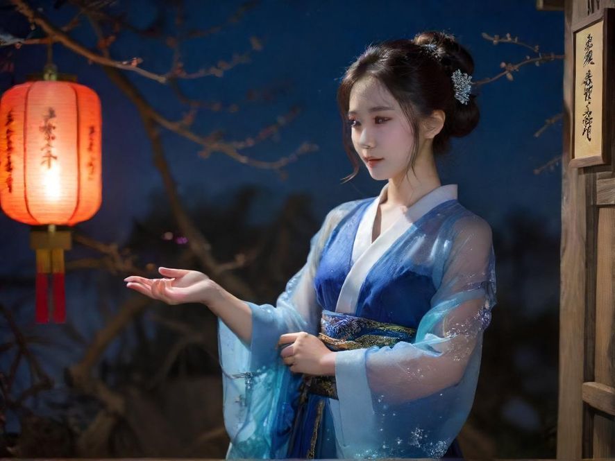 上海夜色下的高桥区域一角