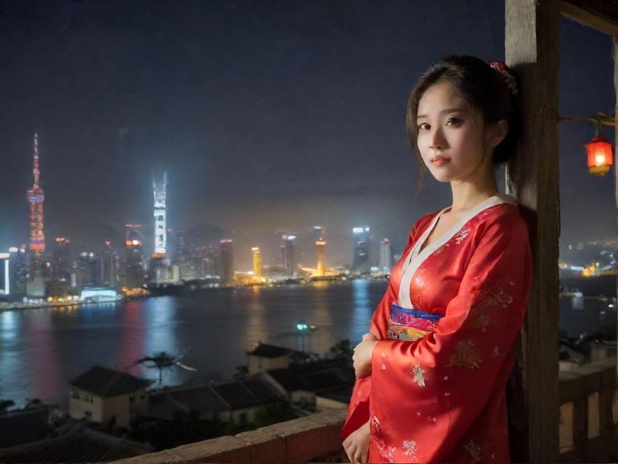 俯瞰东莞夜色中的娱乐场所入口