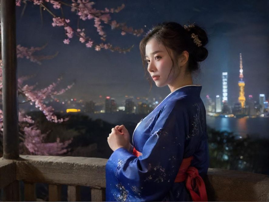 深圳深夜街头夜景图