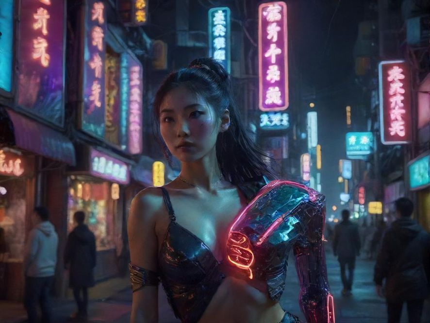 夜色下的都市霓虹