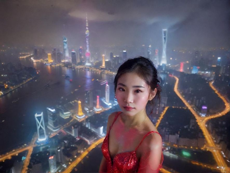 广州夜色下的城市景象