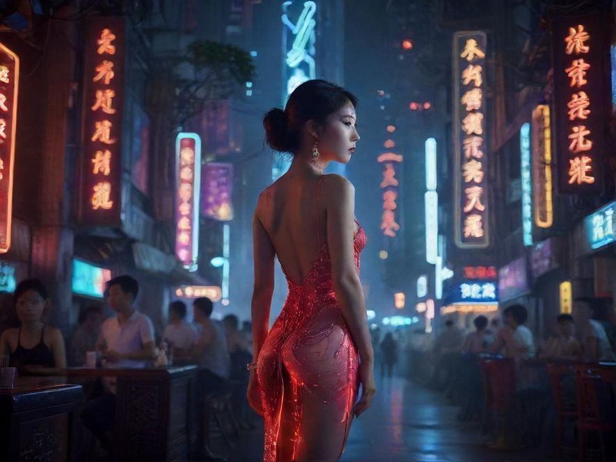 深圳夜场会所夜晚外部氛围