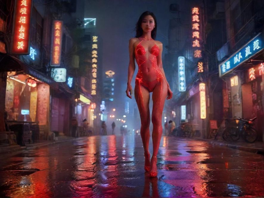 广州夜生活街景展示