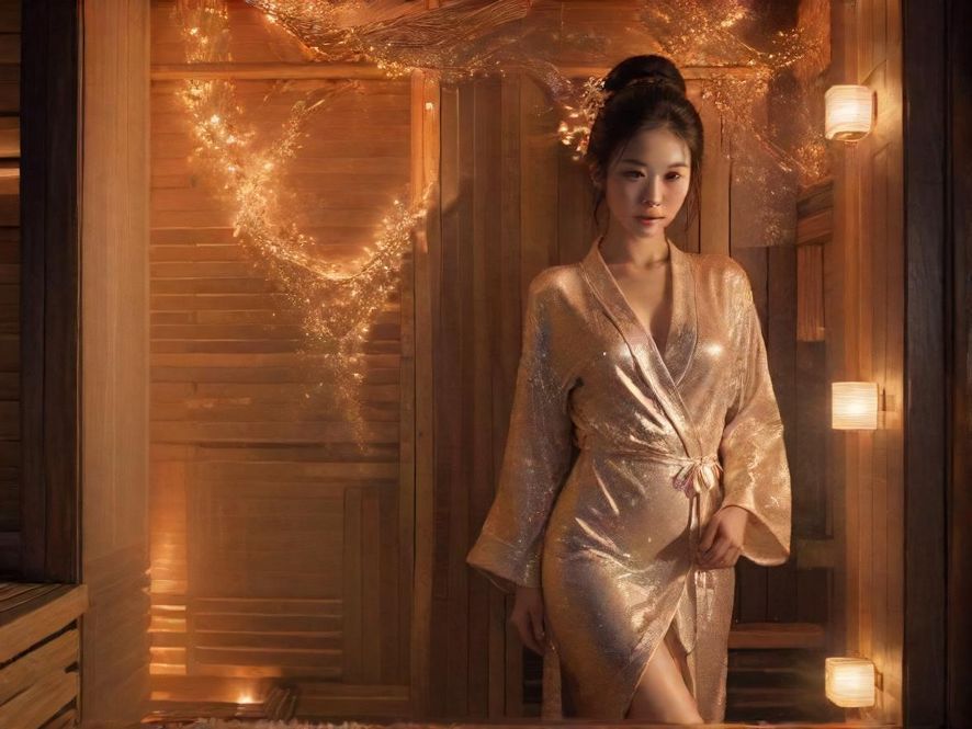 佛山高端桑拿会所环境，夜晚灯光辉映，氛围奢华雅致