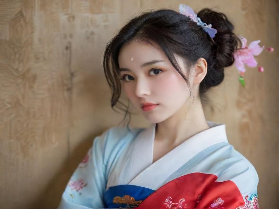 一位在深圳海边休闲的女性背影，夕阳西下，意境唯美。