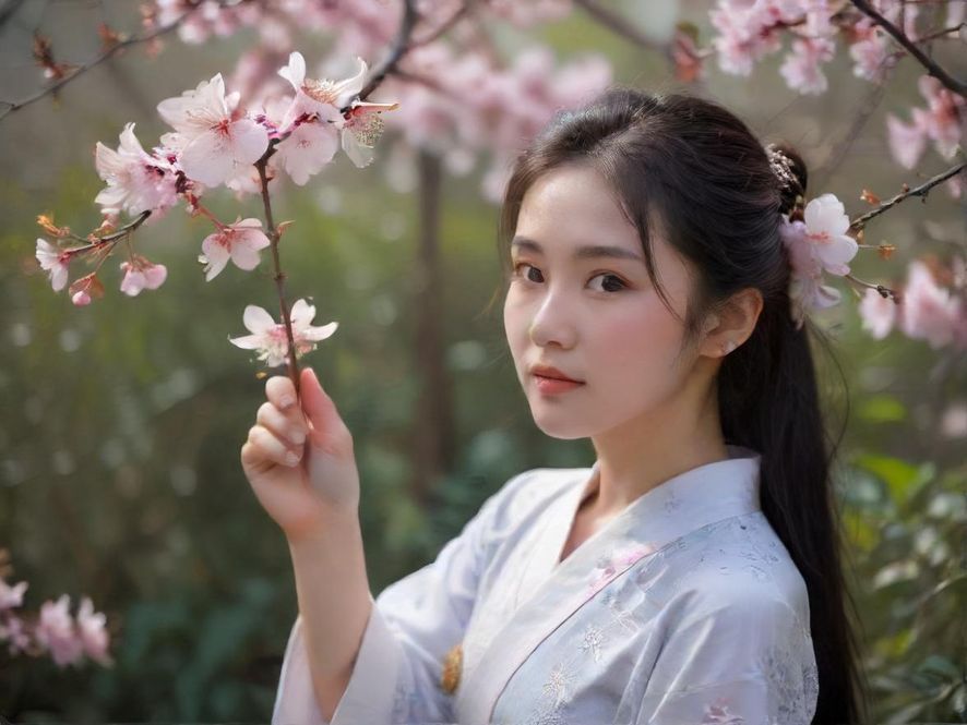 一位优雅女性的背影特写，在柔和的光线中，展现出一种朦胧而艺术的美感，背景是私密且温馨的室内空间。